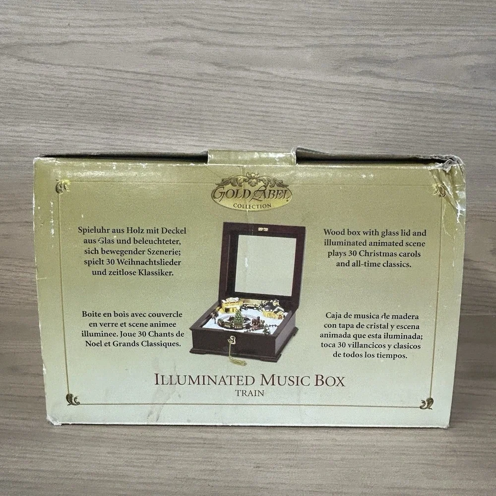 Mr. Christmas Gold Label Illuminated Music Box Train 30 Songs Working w Box